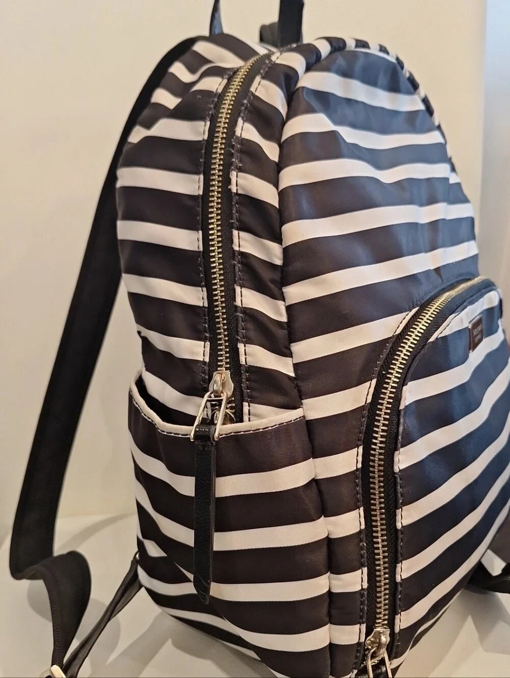 REHAB Kate Spade Black & White Striped Backpack EUC